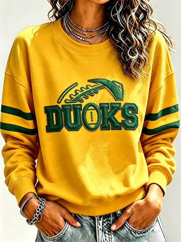 Women's Rugby Printed Round Neck T-shirt