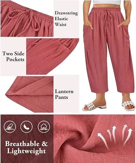 Women’s Linen Blend Wide Leg Pants