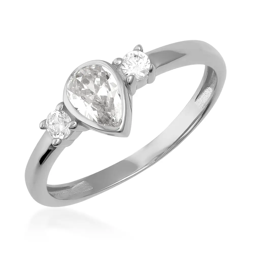 Cubic Zirconia Pear Cut Vintage Ring