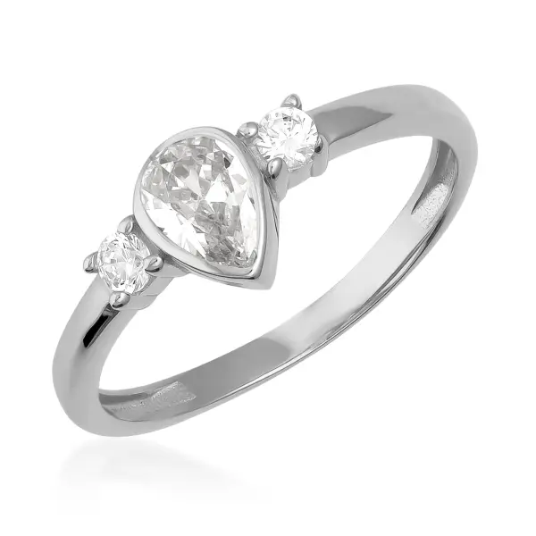 Cubic Zirconia Pear Cut Vintage Ring