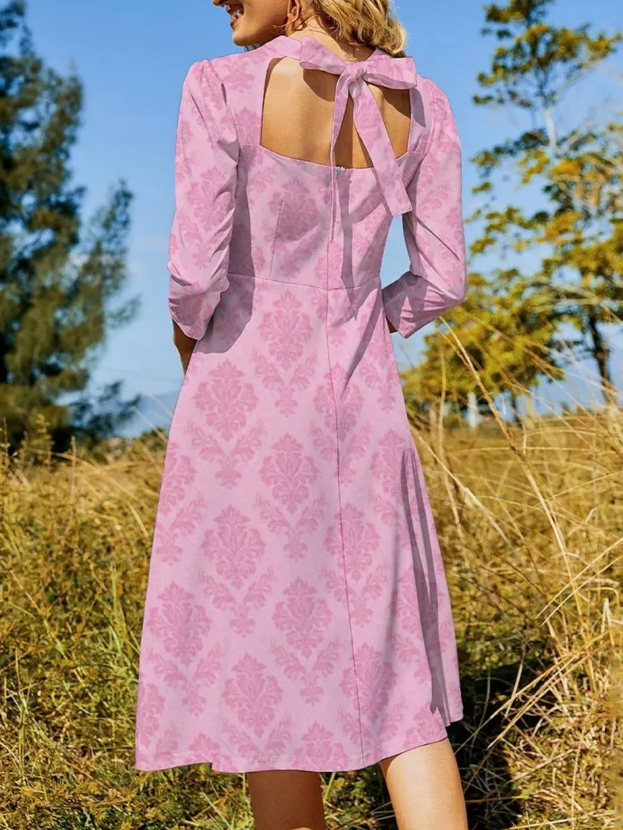 Floral Jacquard Midi Dress