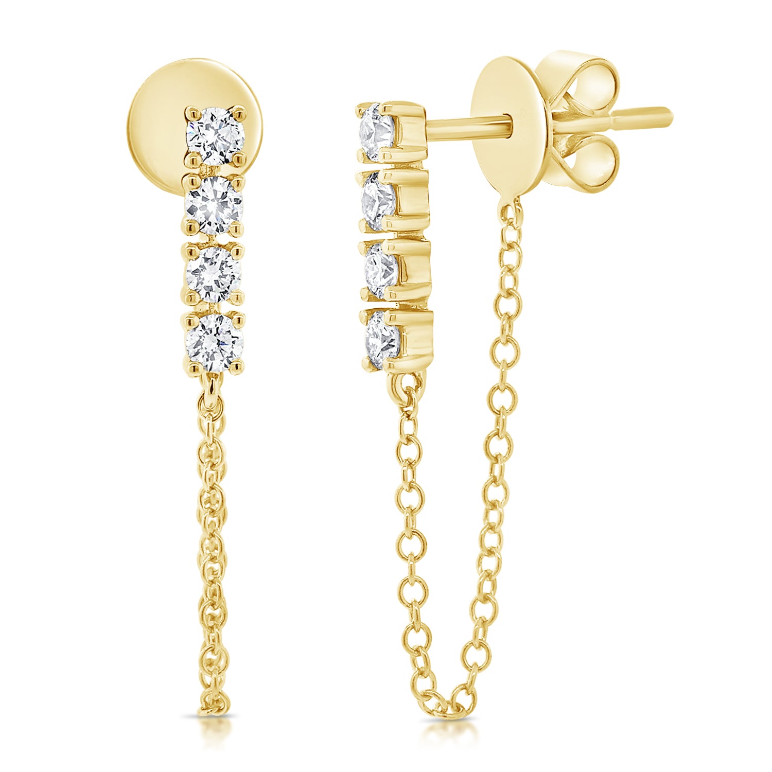 Openwork Polished Gem Detail Earrings
