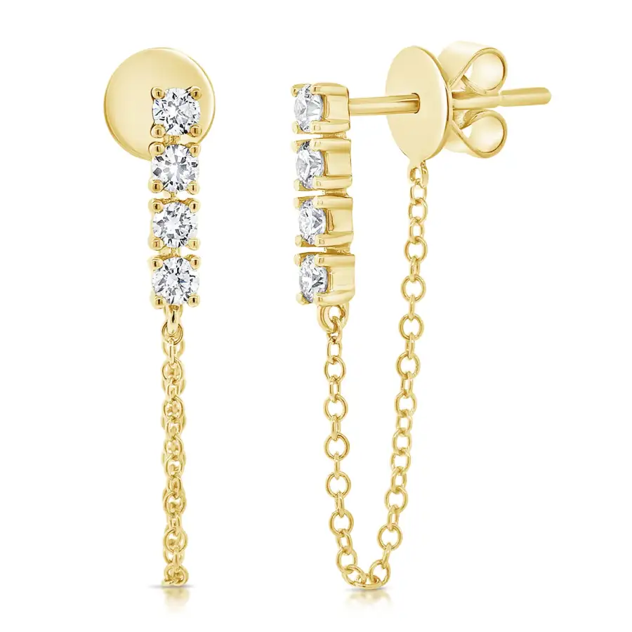 Openwork Polished Gem Detail Earrings