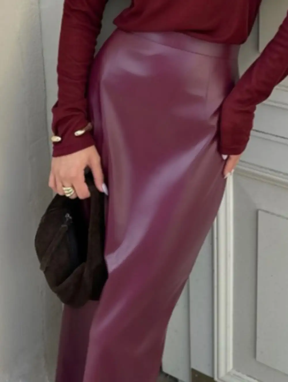 Faux Leather Pencil Skirt