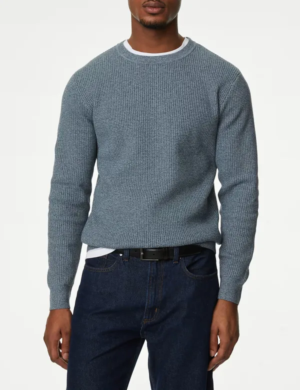 Slate Blue Cable-Knit Sweater