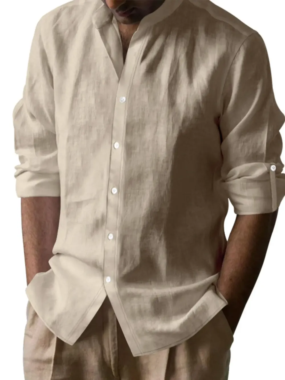 8-Pack Men's Casual Linen Blend Shirts Set