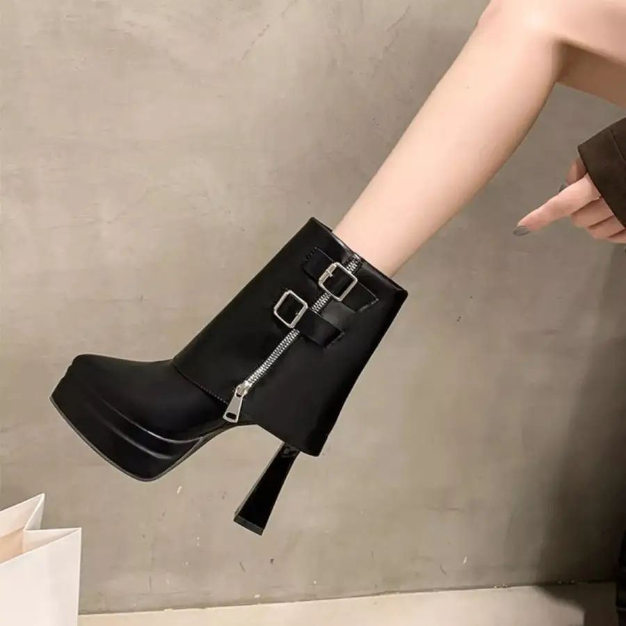 Point Toe High Heels Boots