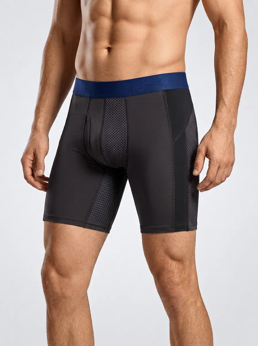 Men's Performance Geometric Pattern Printed Boxer Briefs