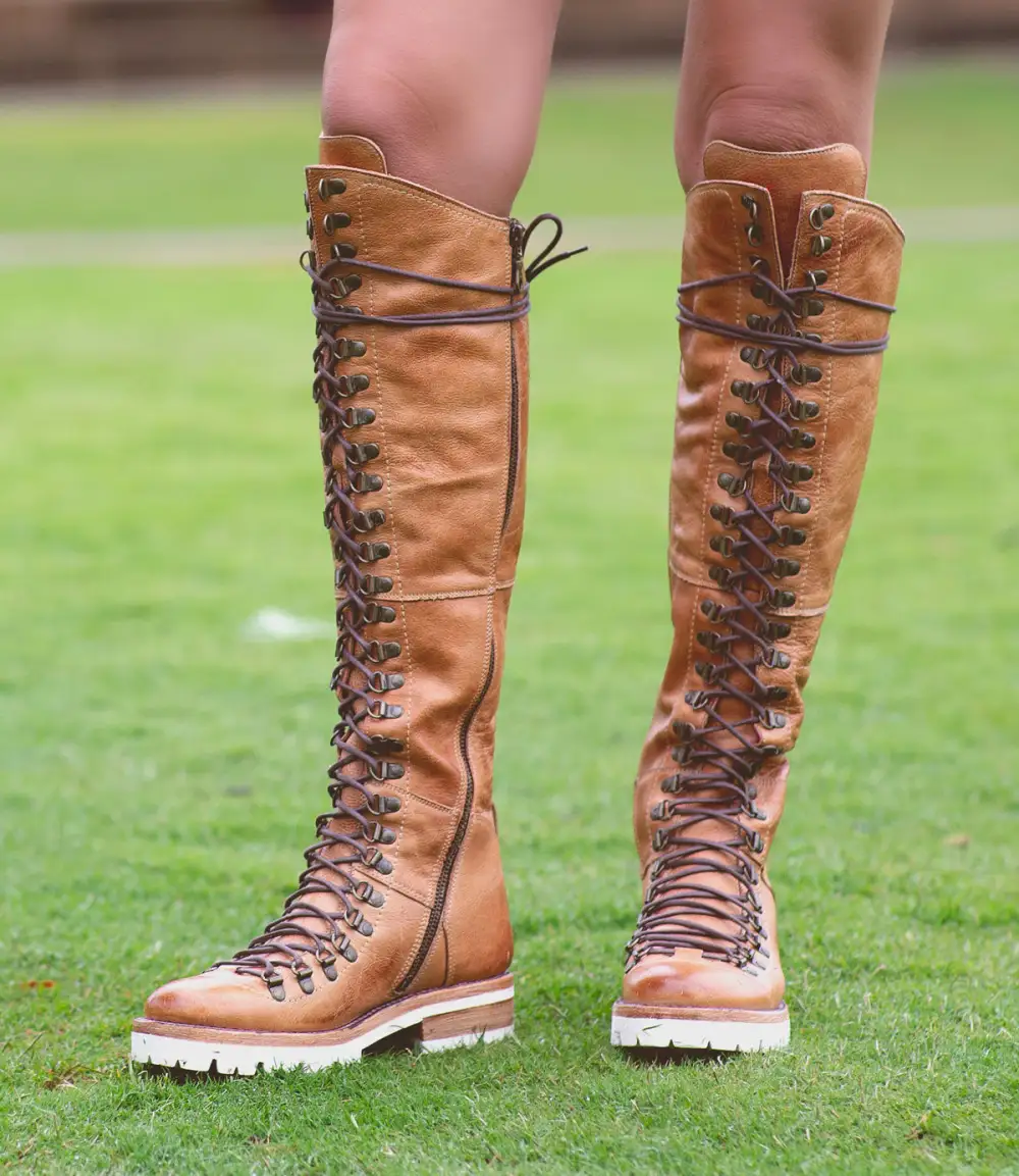 Side-Zip Lace-Up Hiker Boots
