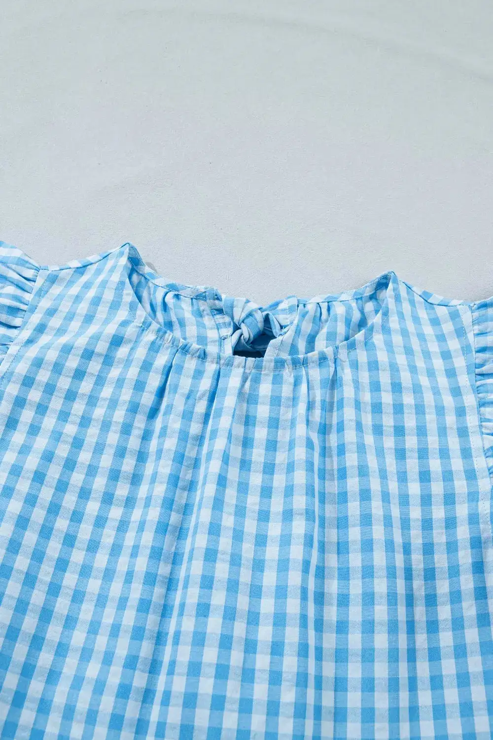 Plaid Ruffle Short Sleeve Maxi Dress