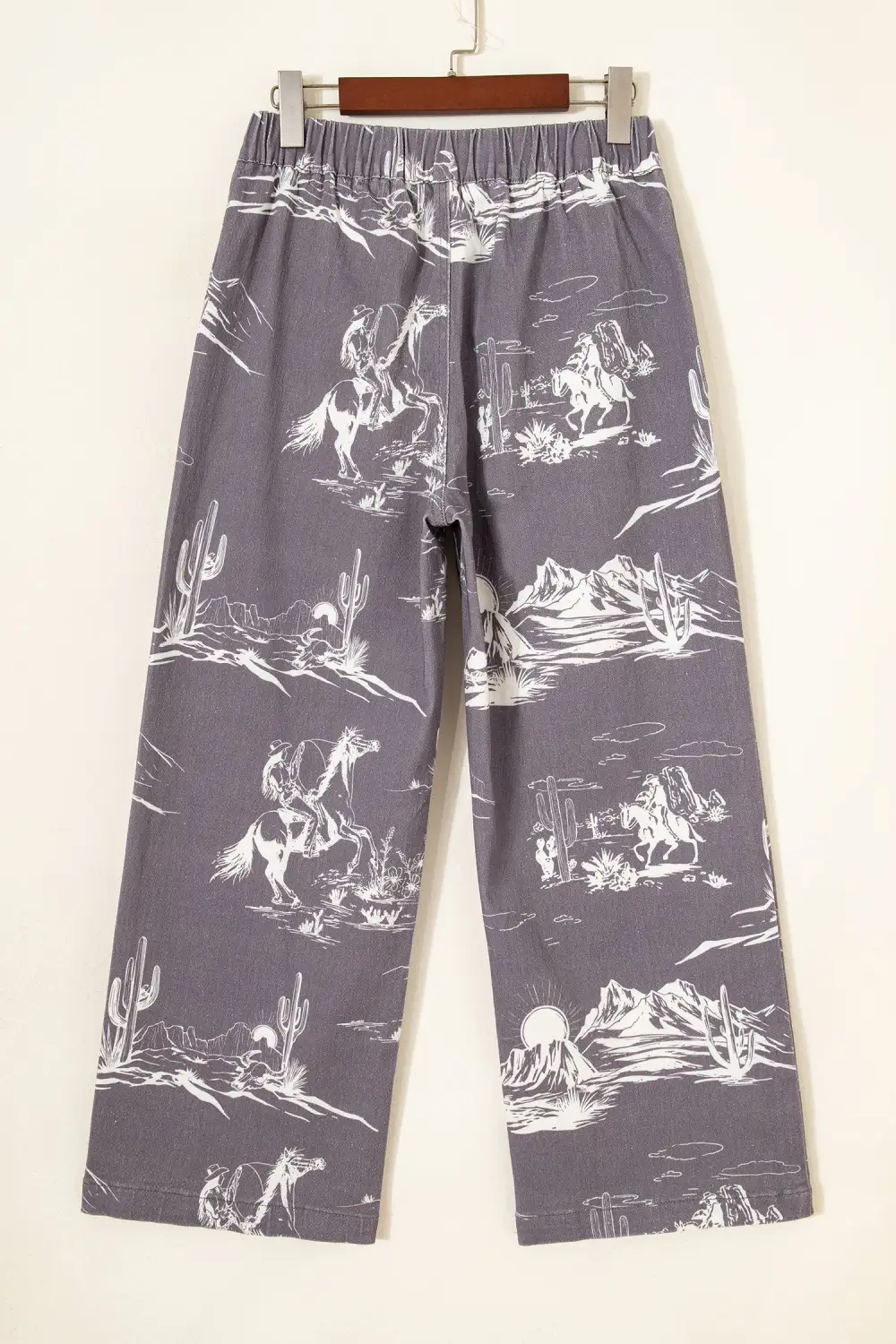 Print Vintage Wild West Riding Printed Jeans