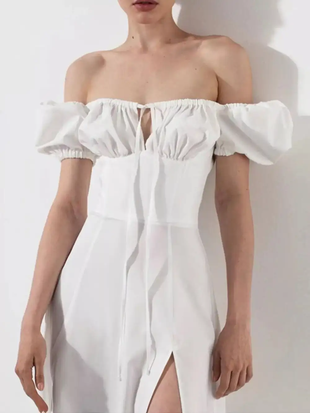 Slit Short Sleeve Midi Dress