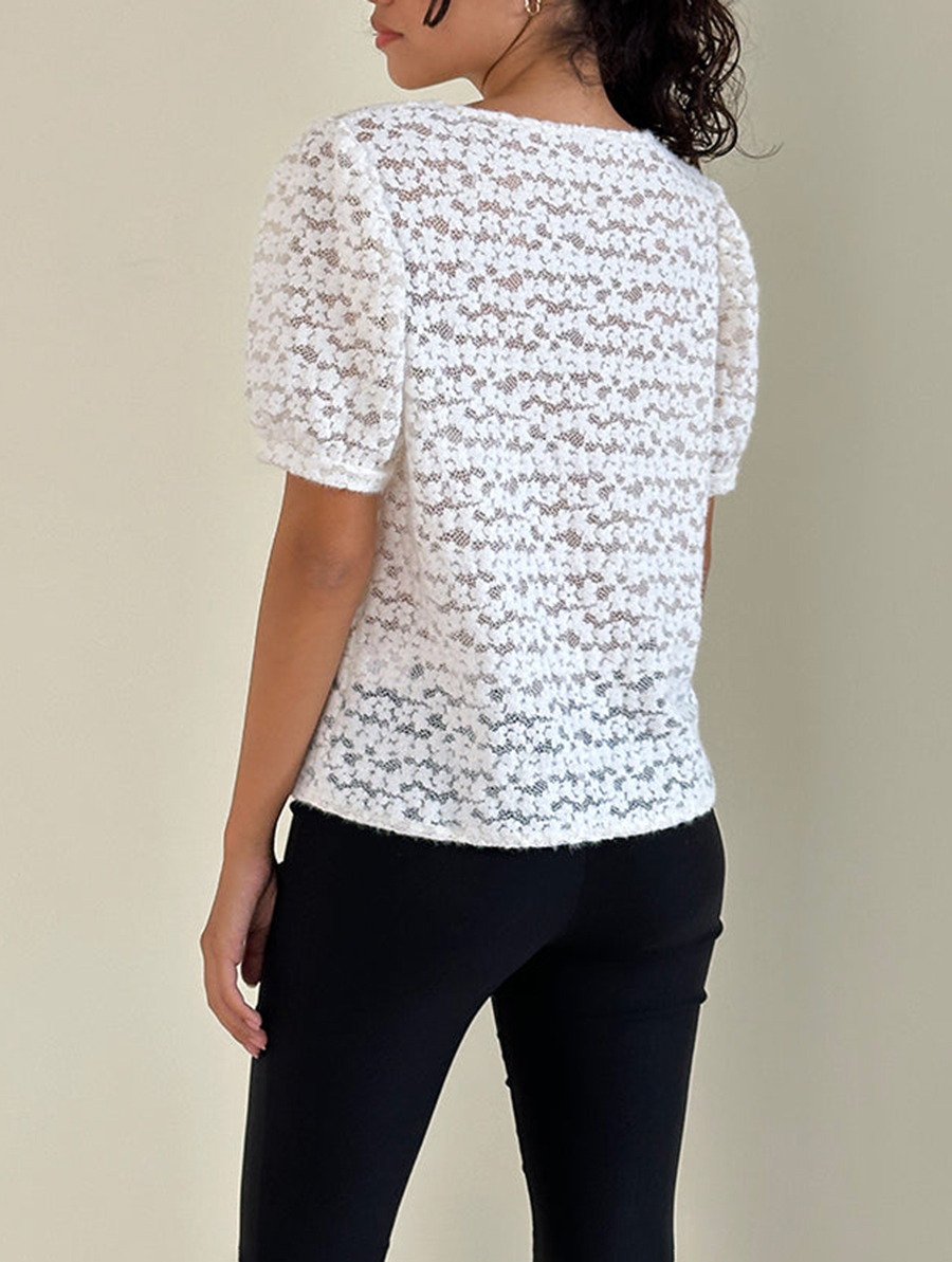 Top in Dahlia Lace Ivory