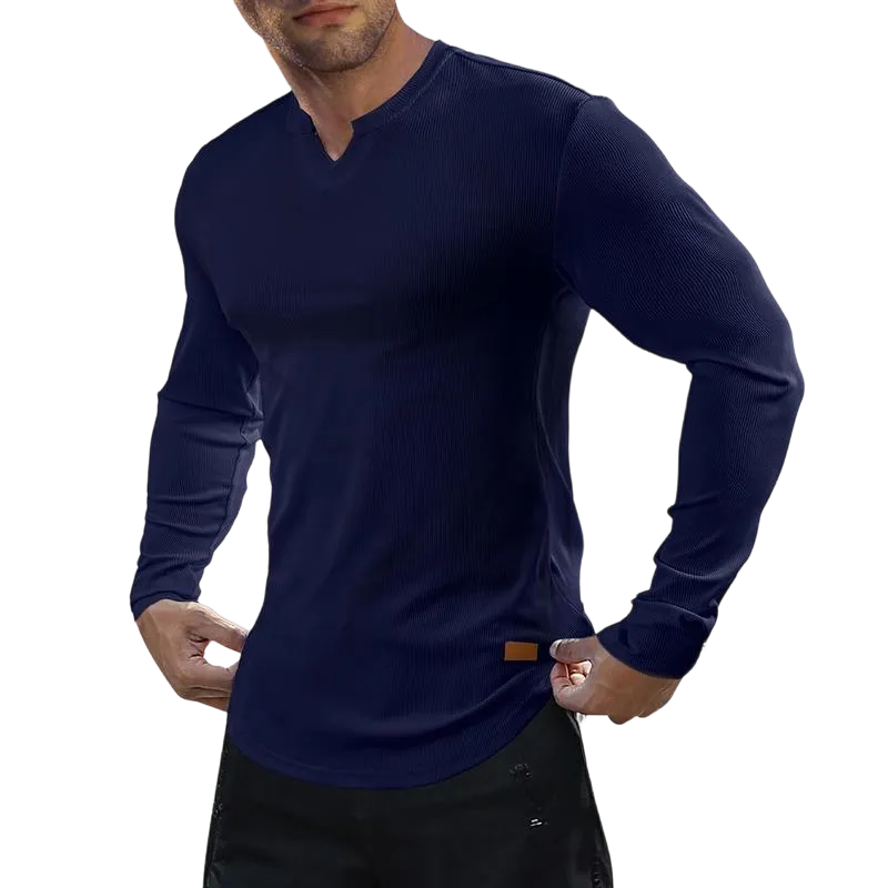 Men's solid color casual slim fit T-shirt