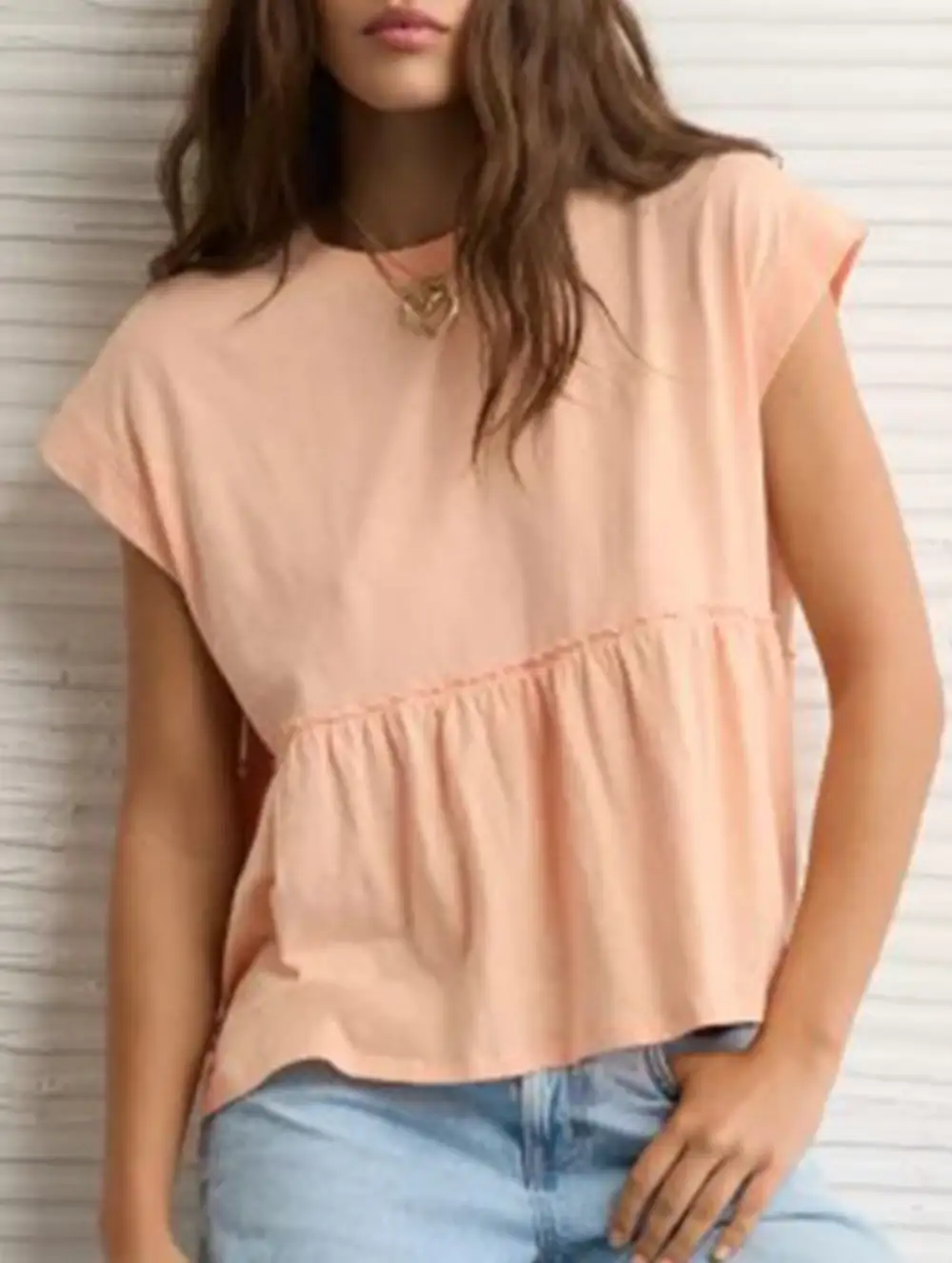Babydoll Style Thin Top With Back Tie