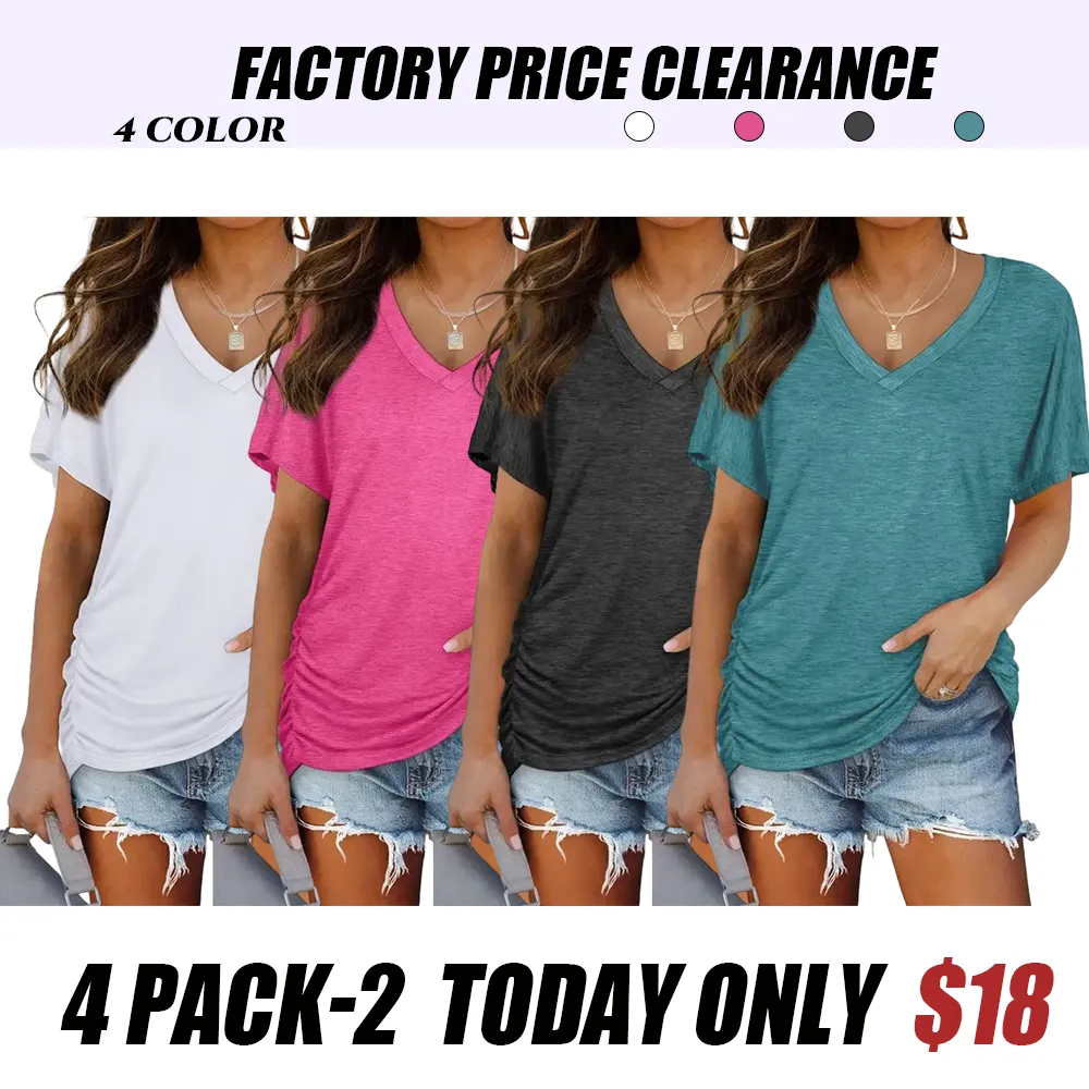 Women's V-Neck Short-Sleeve Tops — $1.69 Each