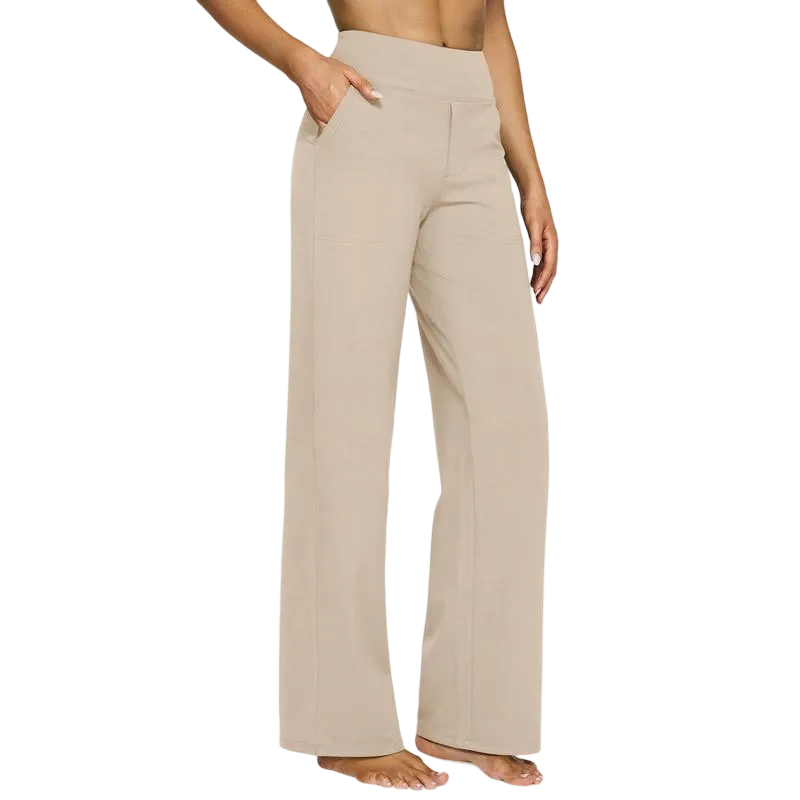 Loose High-Waist Business Casual Pants Yoga Pants Women Wide Leg Pants with Pockets Comfortable Athletic
