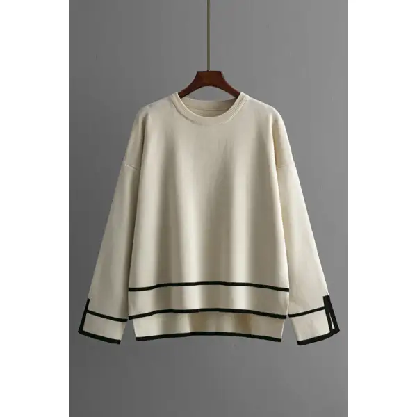High Low Round Neck Top and Pants Sweater Set