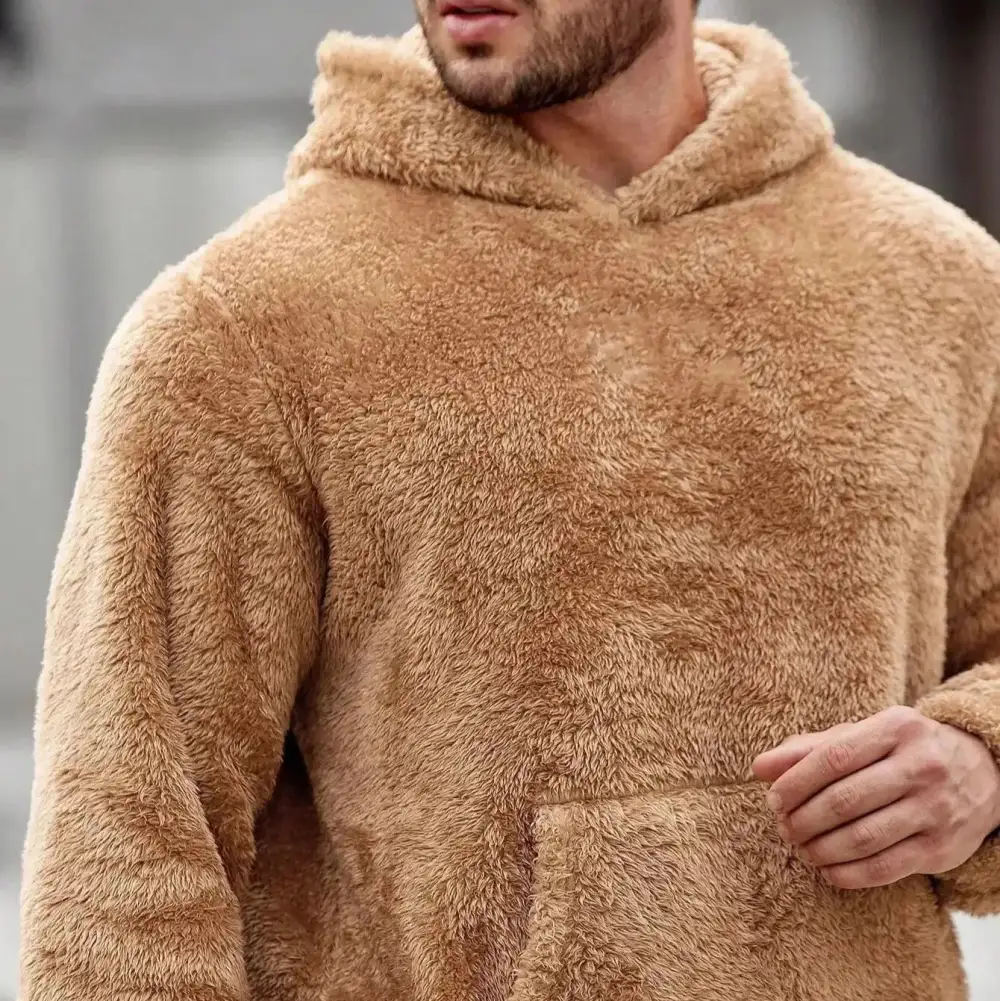Plush Pullover Hooded Sweatshirt