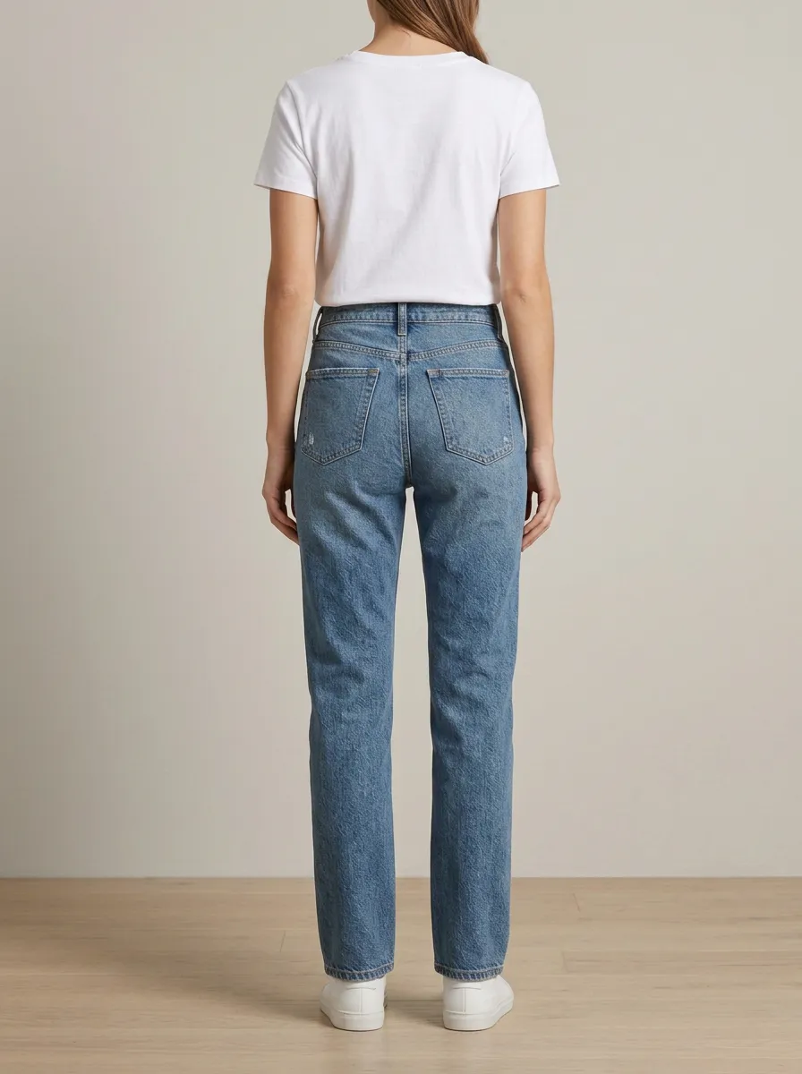 Effortless-Look Distressed Denim Jeans