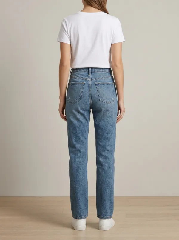 Effortless-Look Distressed Denim Jeans