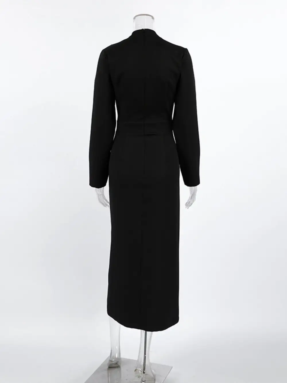 Ruched Long Sleeve Midi Dress