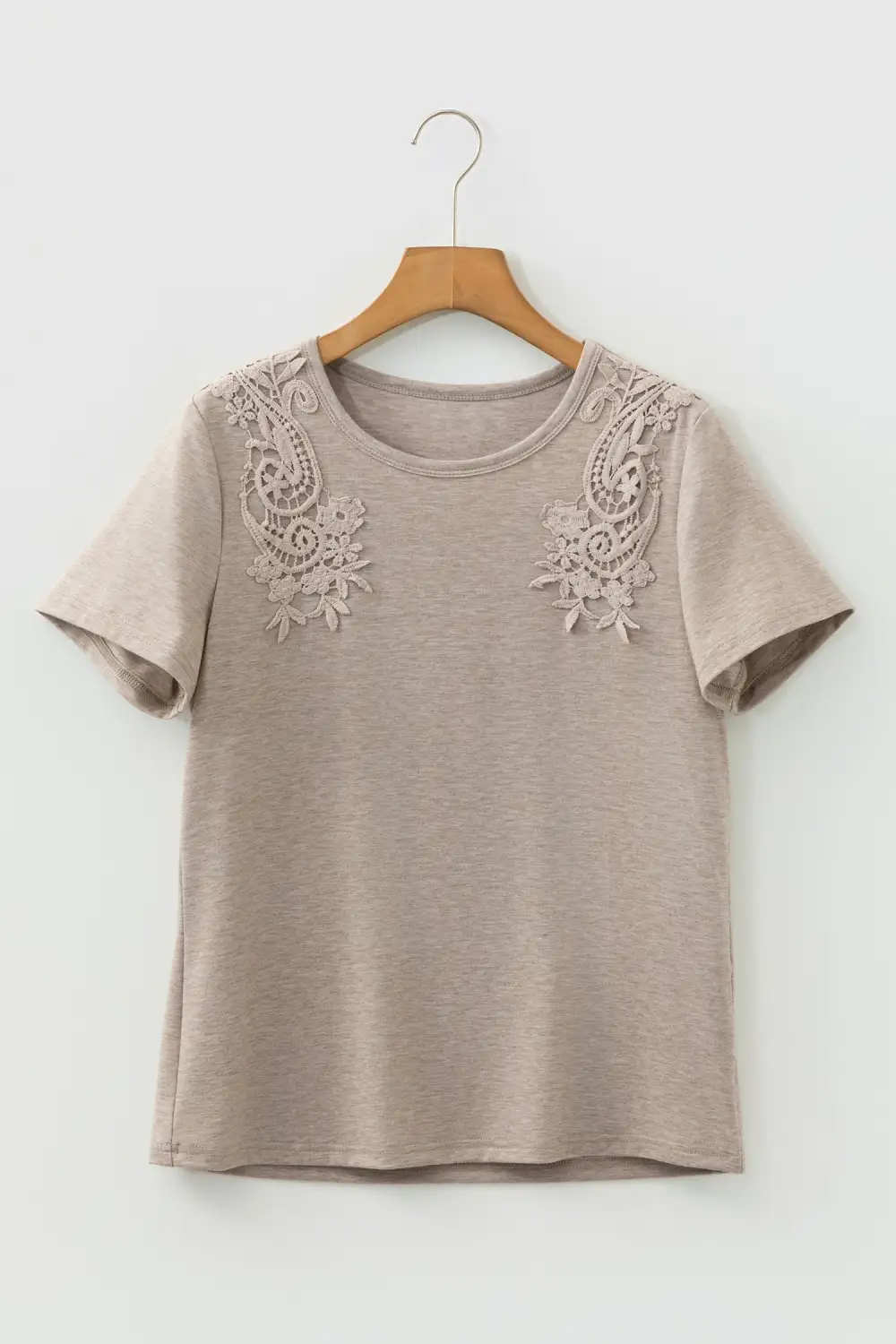 Textured Lace Trim Tee
