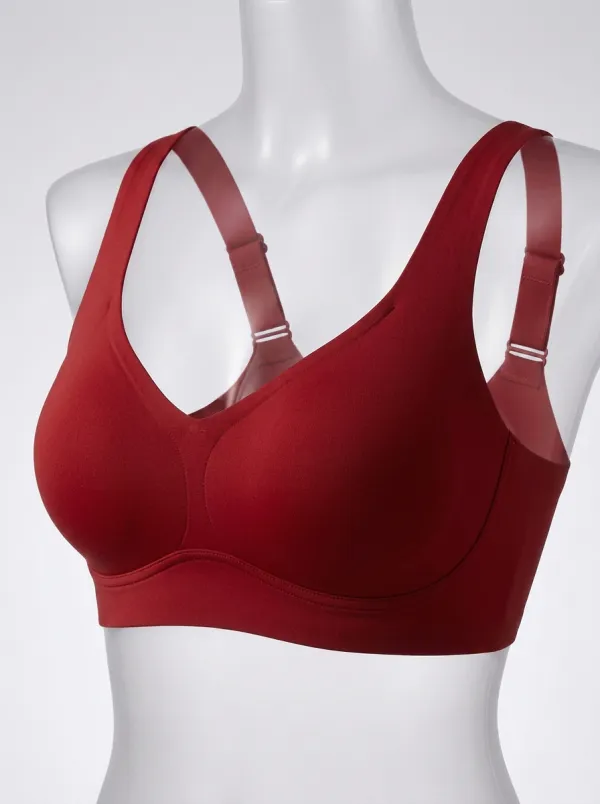 Women's Wireless Seamless Molded-Cup Wide-Strap Bra
