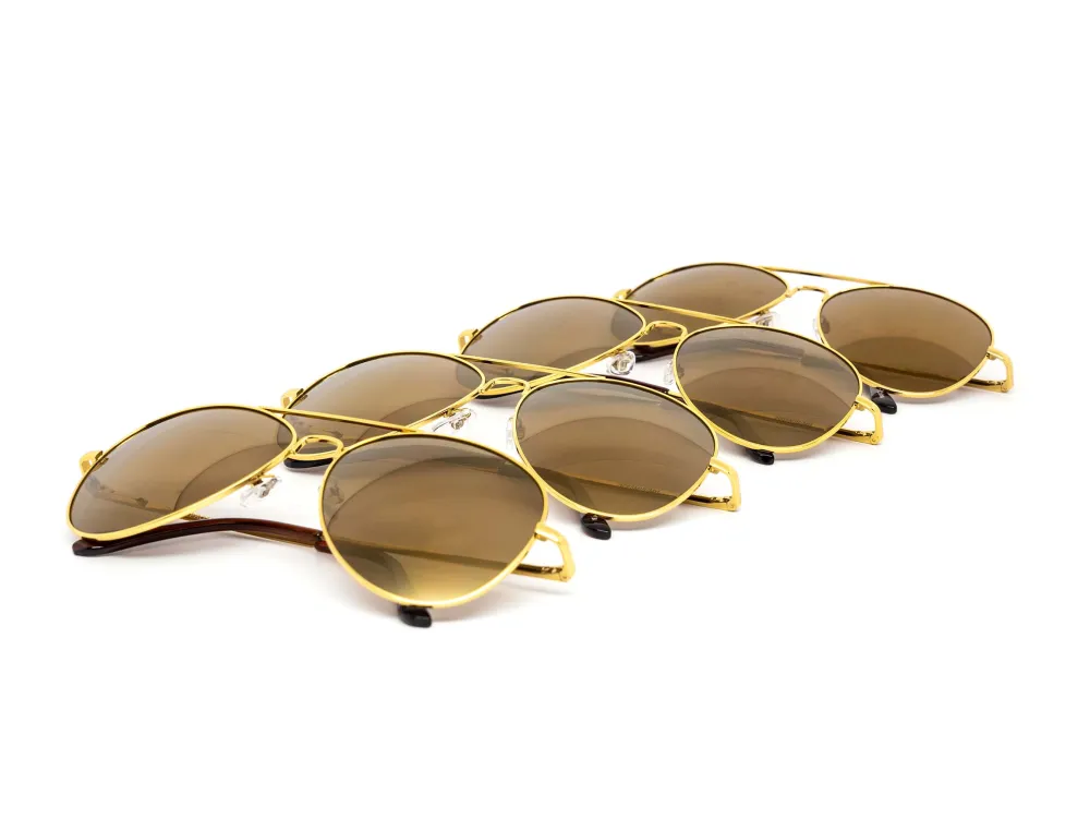 12-Pack Aviator Mirror Assorted Sunglasses