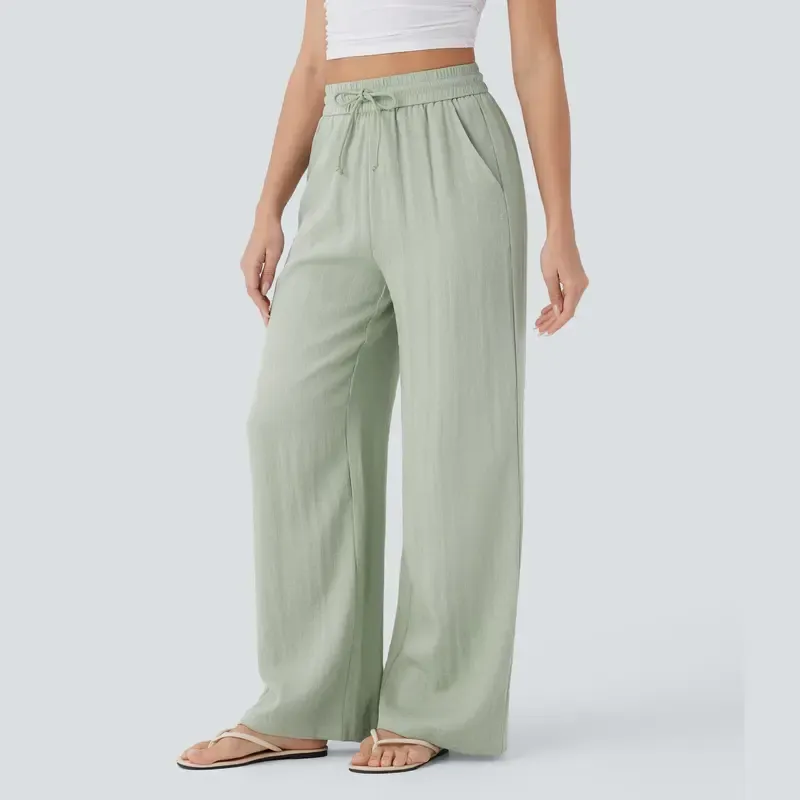🔥Last Day: 14-Pack Only $35 🔥Women'S High-Waisted Linen Trousers
