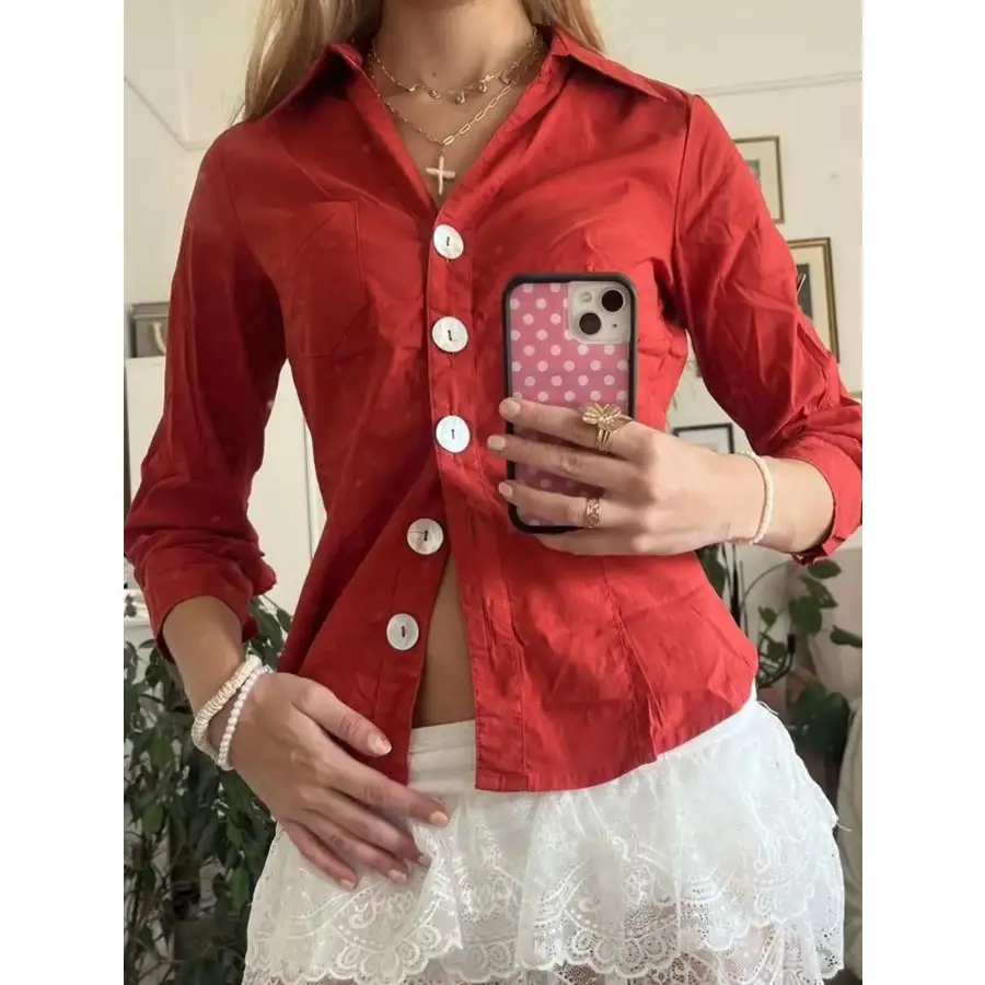Collared Neck Button Down Shirt