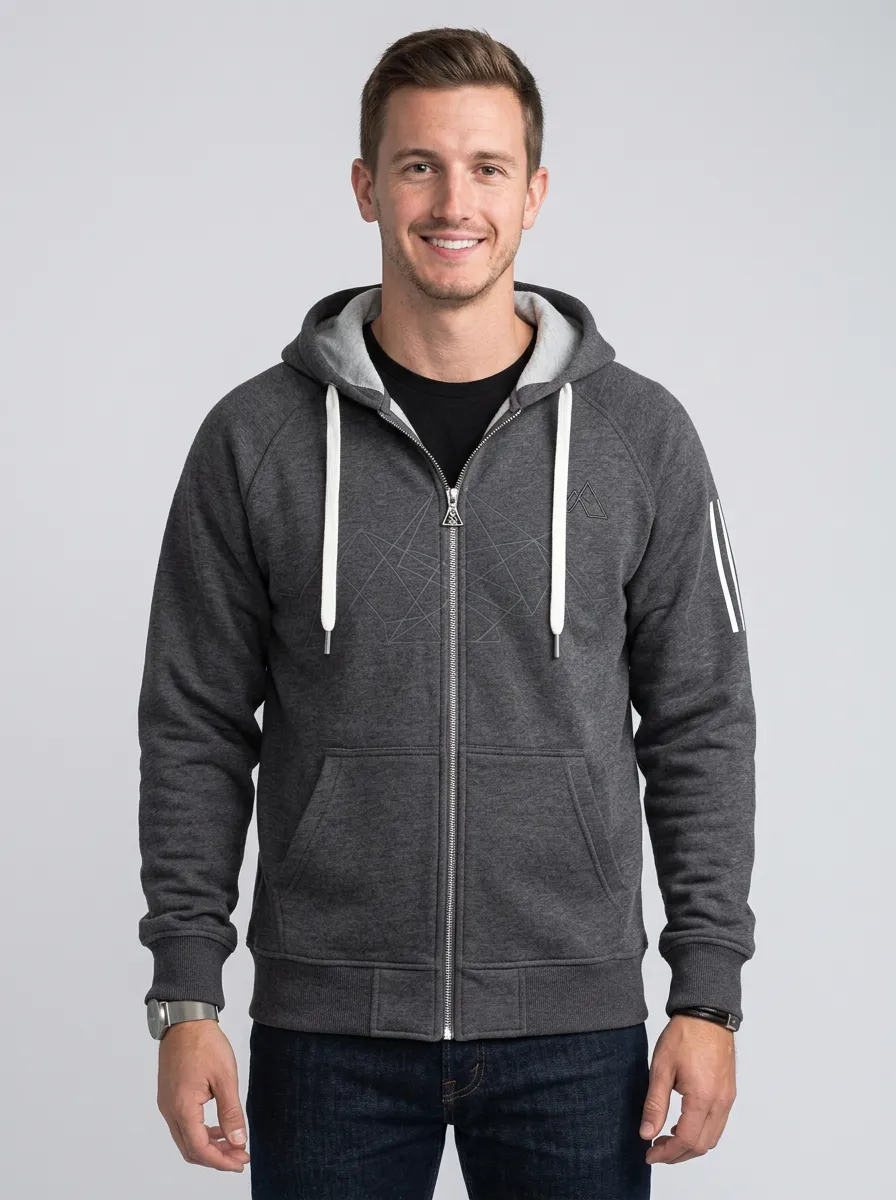 Active Geometric Mountain Graphic Profile Men's Sport Jacket