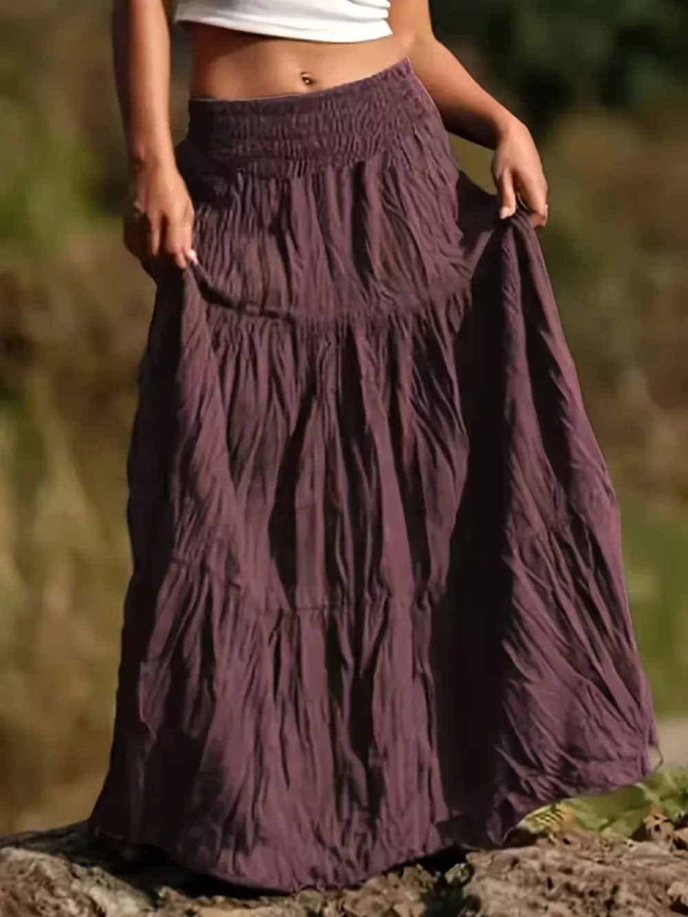 Sleek Ruched Tiered Skirt