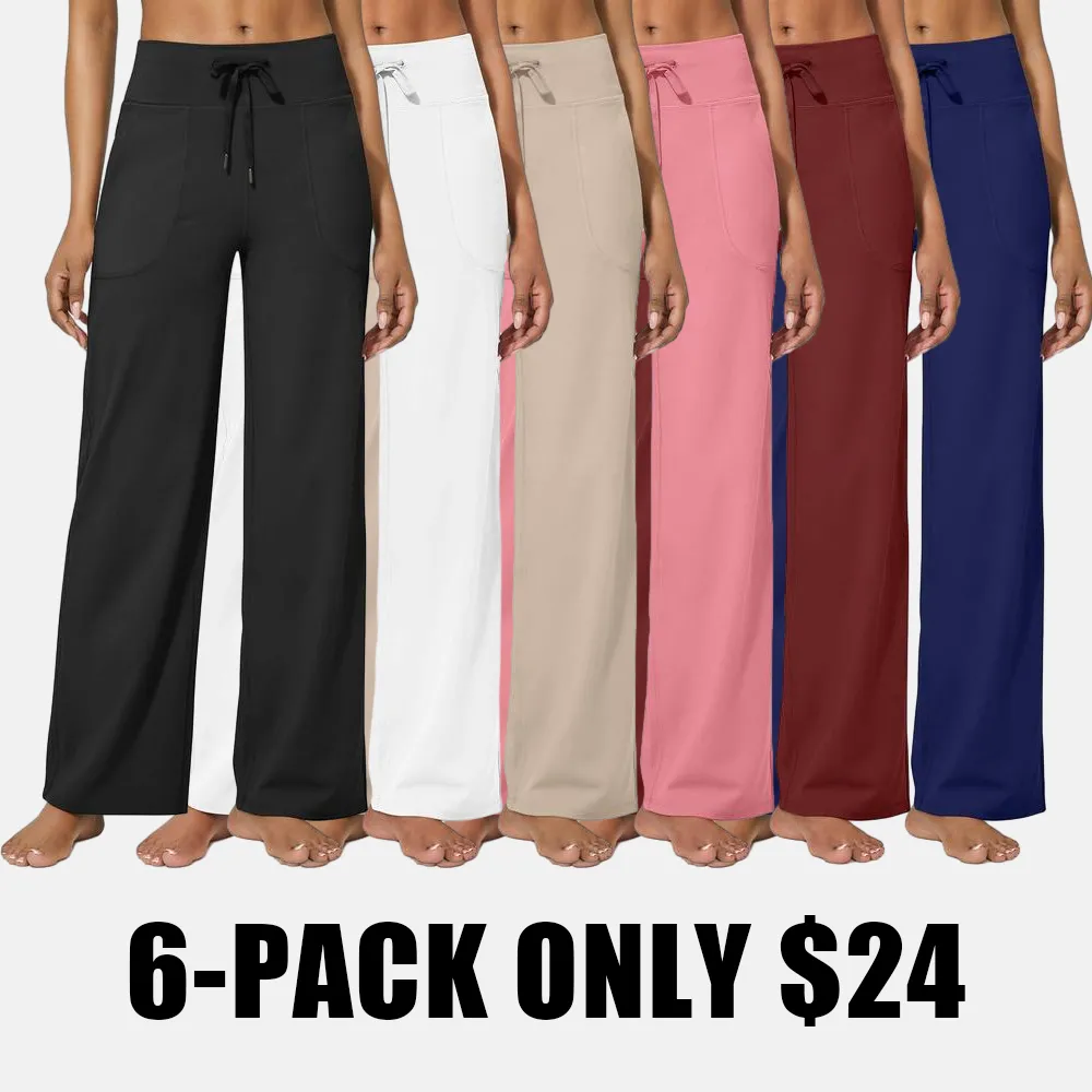 Wide Leg Pants for Women Yoga Pants High Waist Sweatpants with Pockets Stretch Lounge Pants Comfy Workout Athletic Wear Fitness Apparel Outdoorfun