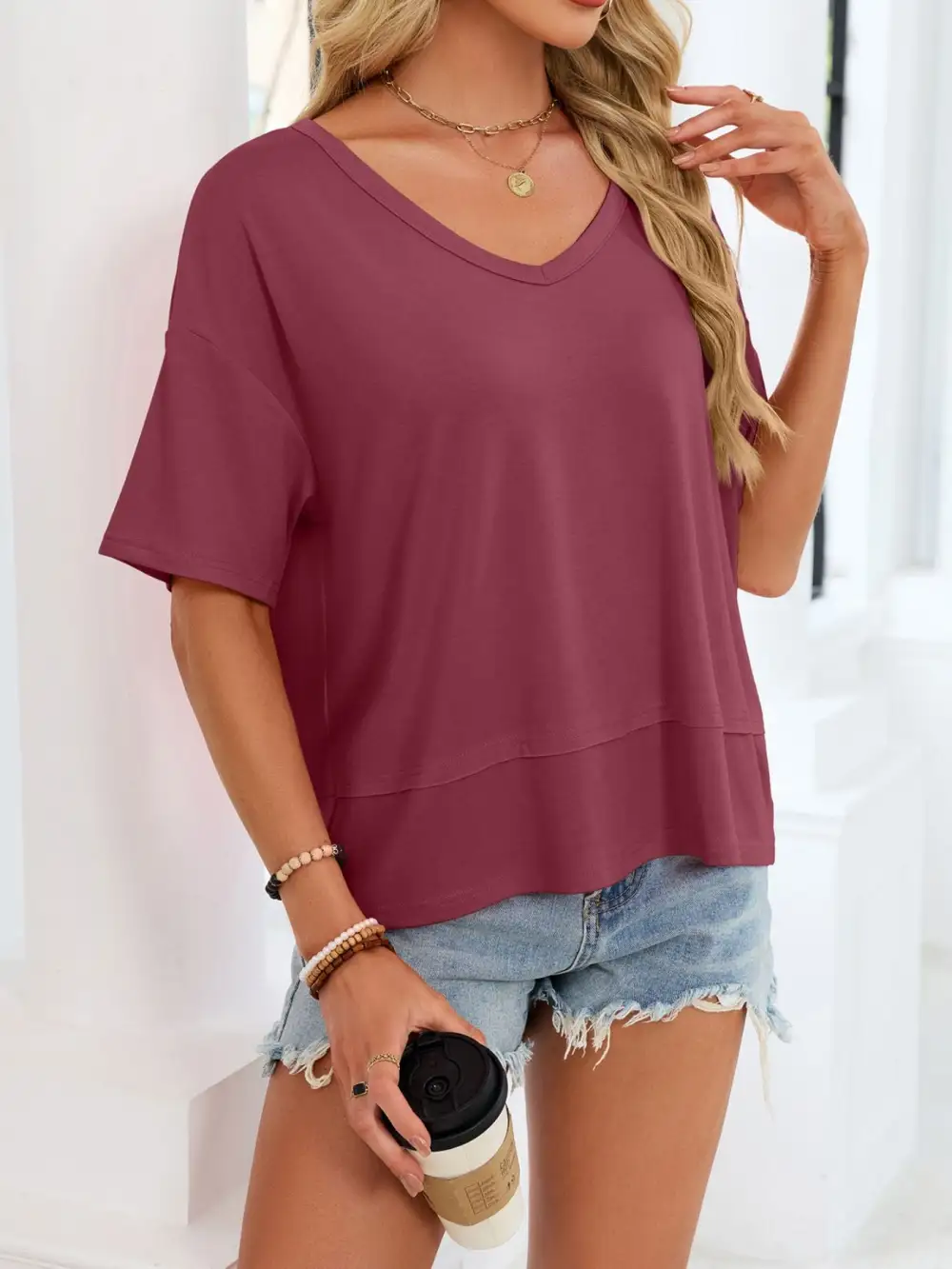 Easygoing V-neck Relaxed Fit T-shirt
