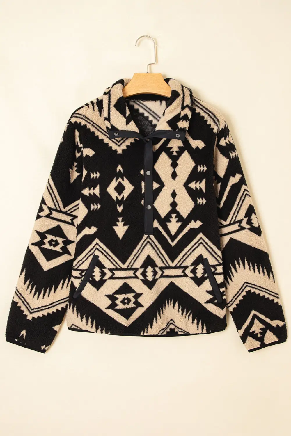 Everyday Zip Detail Western Inspired Zip Pullover Sweatshirt