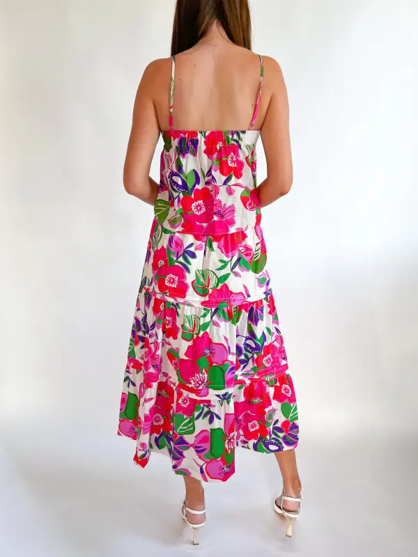 Floral Tiered Maxi Skirt
