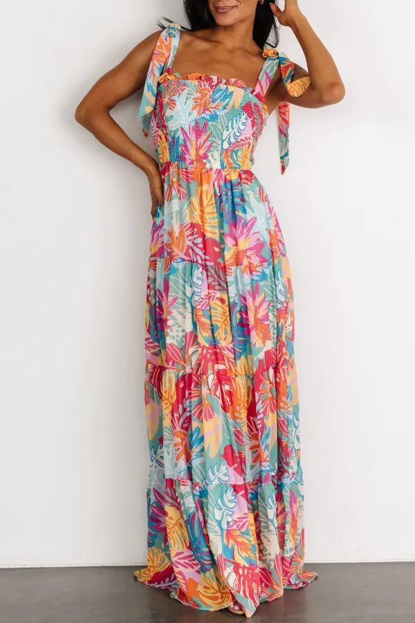 Abstract Art Print Flowing Dress