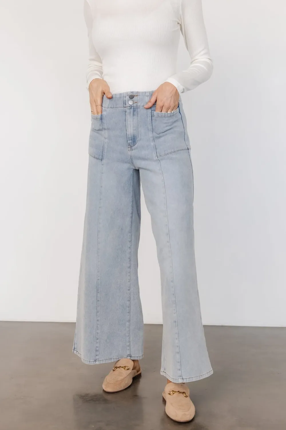 Classic Basic Retro Loose Denim Pants