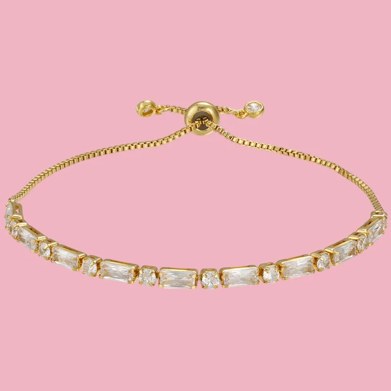 Delicate Baguette-Stone Bracelet