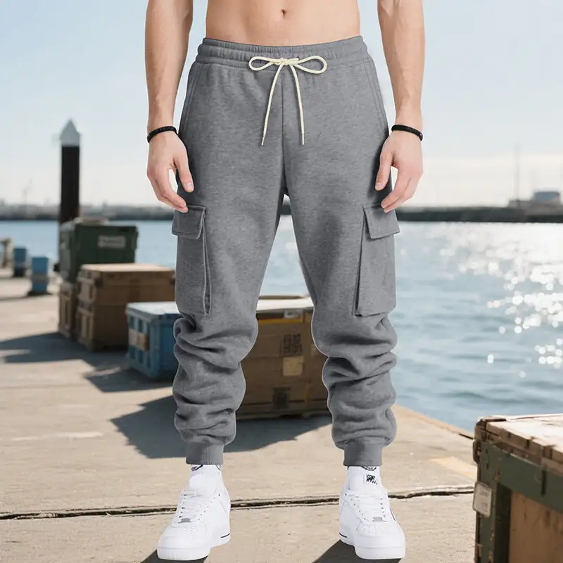 Men's Cargo Jogger Pants Pockets Waistband Cargo Pants