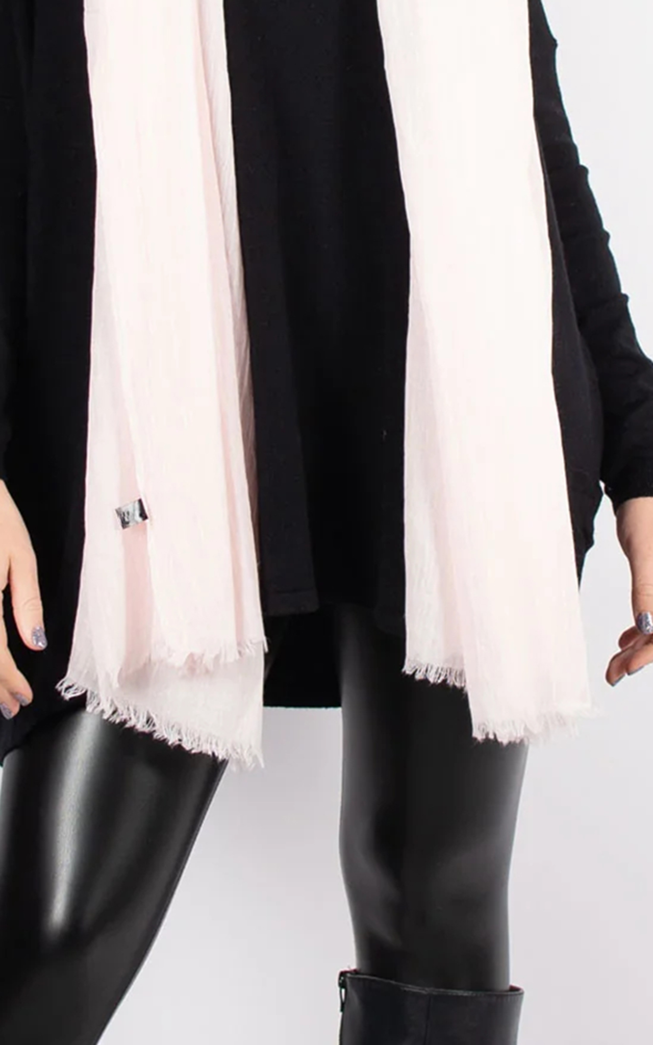 Breathable Cotton Casual Light Pink Scarf