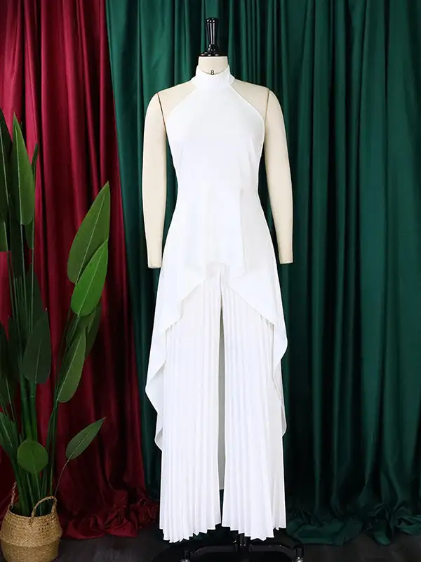 High Low Relaxed Open Back Top And Pants Set