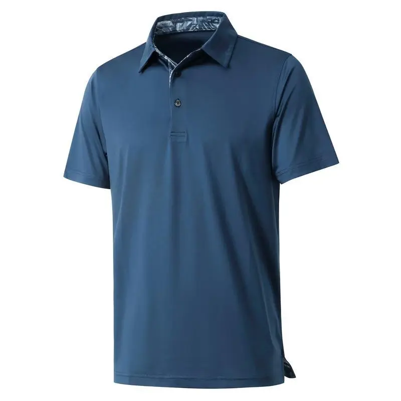 Mens Casual Dry Fit Performance Designed Collared Golf Polo Shirts for Men Plus Size Tops