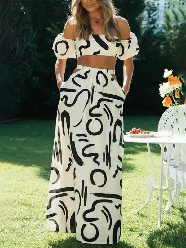 Puff Sleeve Printed Coordinated Set