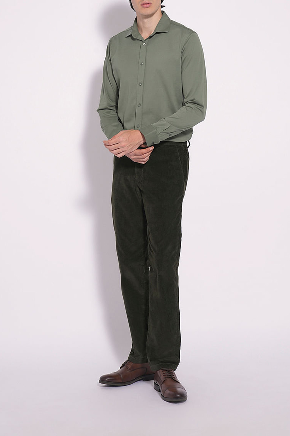 Green Cotton Knitted Shirt