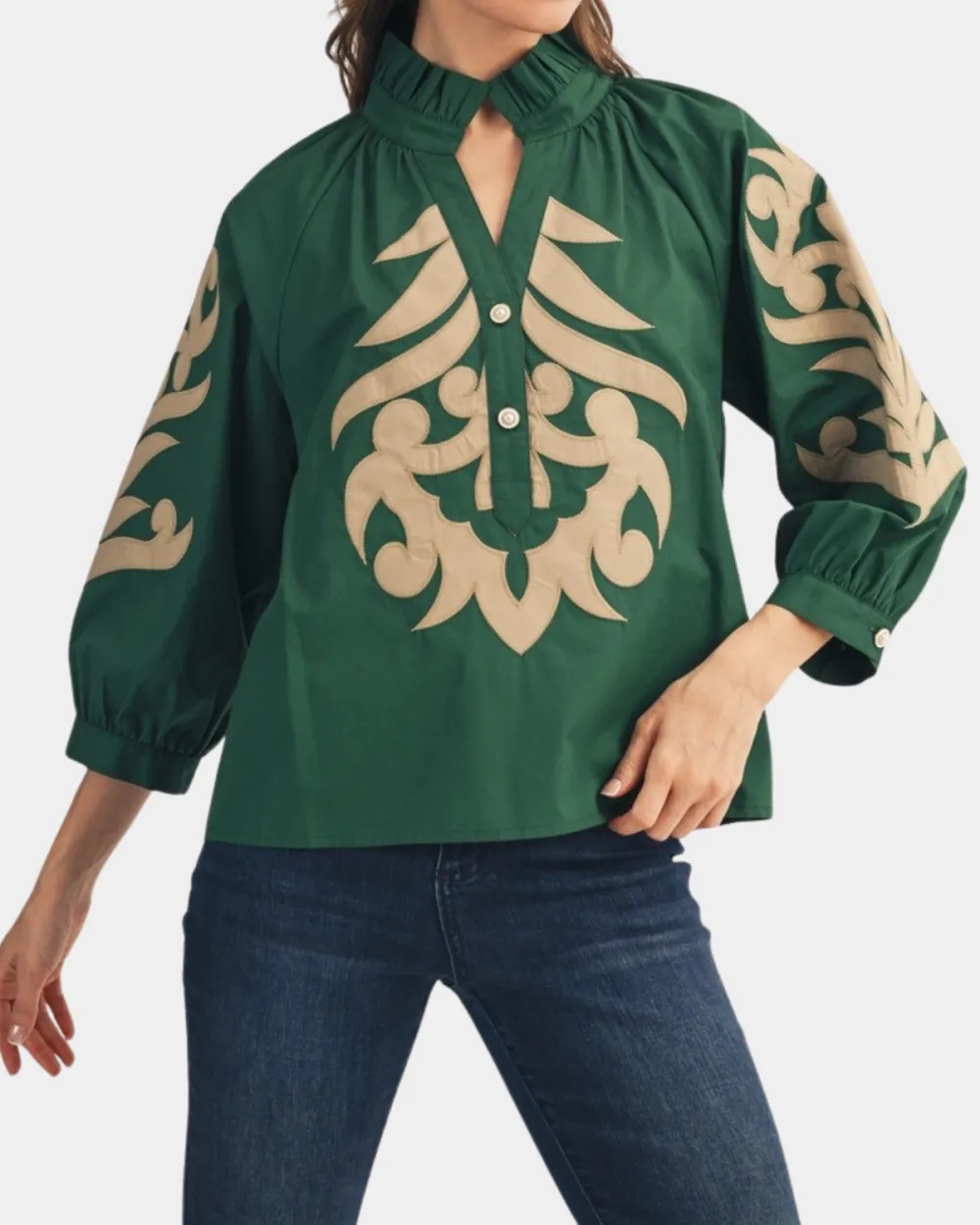 Relaxed Baroque Applique Top