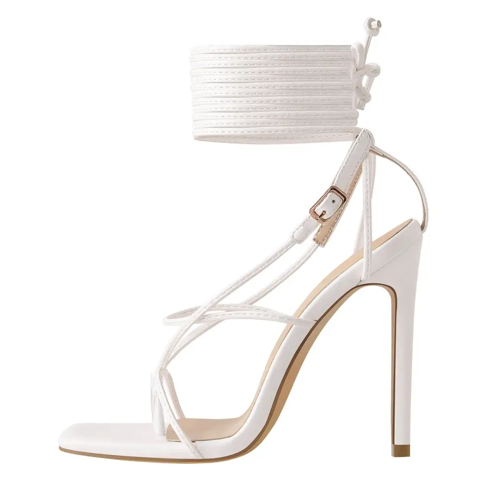 Square Toe Strap Stiletto Modern Sandals