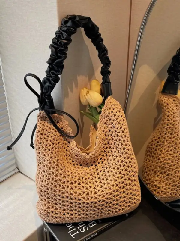 Crochet Ruched Shoulder Bag