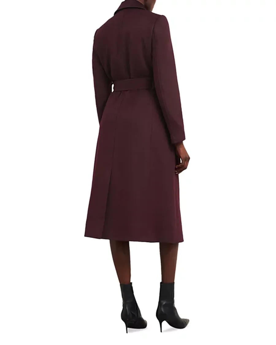 Notch Collar Wool Belted Coat